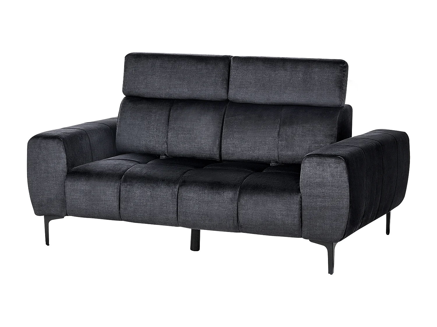 Sofa VEGAMO Samtstoff Schwarz 2-Sitzer