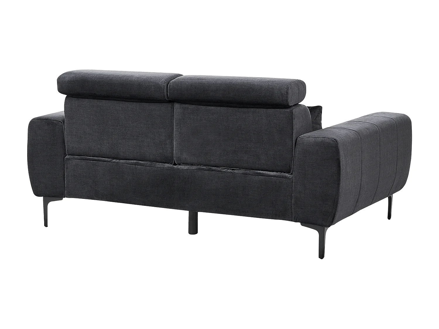 Sofa VEGAMO Samtstoff Schwarz 2-Sitzer