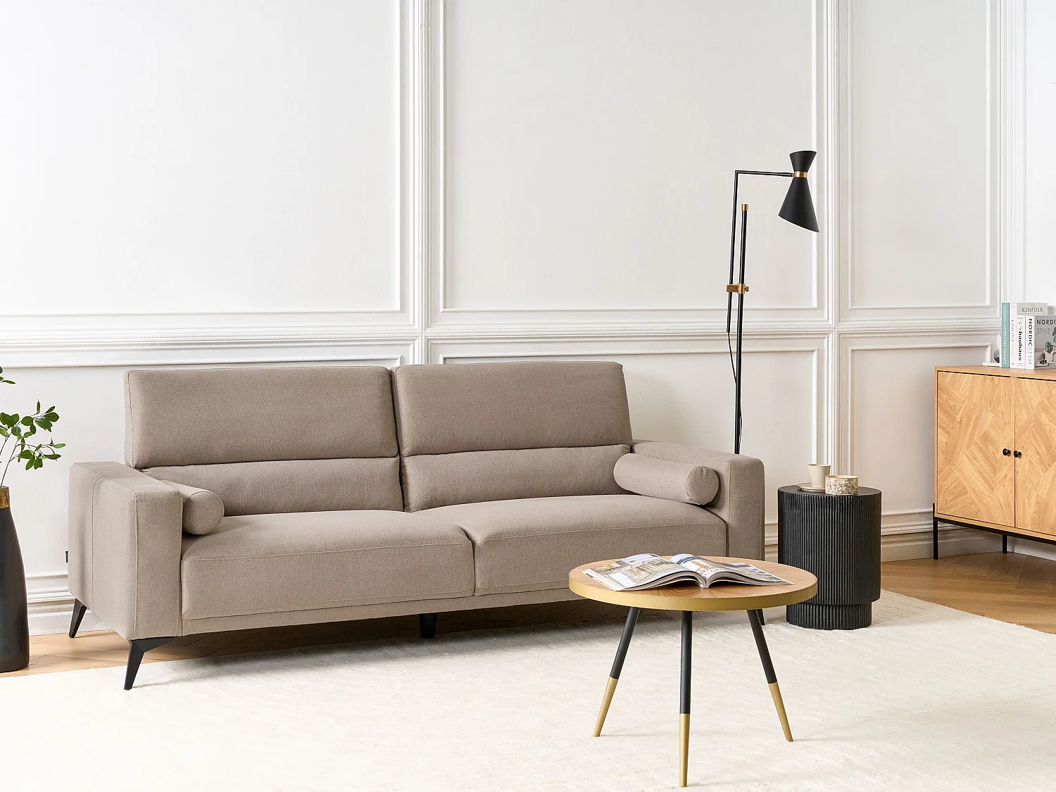 Sofa ANGE Stoff Taupe 3-Sitzer