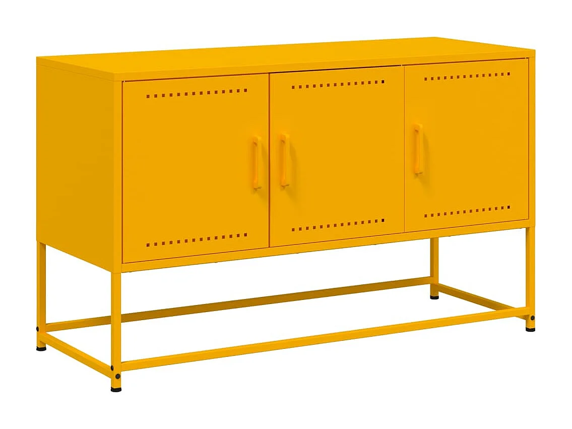 Mueble para TV de acero amarillo mostaza 100,5x39x60,5 cm