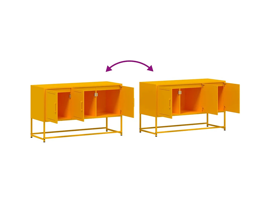 Mueble para TV de acero amarillo mostaza 100,5x39x60,5 cm