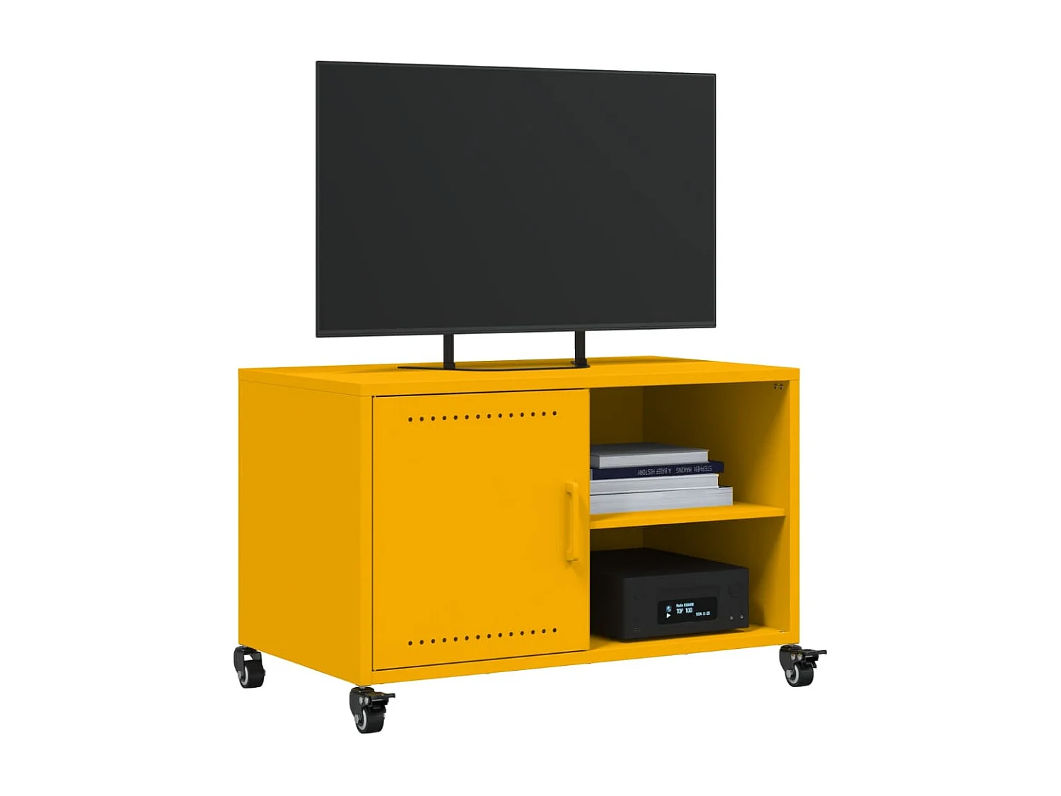Meuble TV jaune moutarde 68x39x43,5 cm acier
