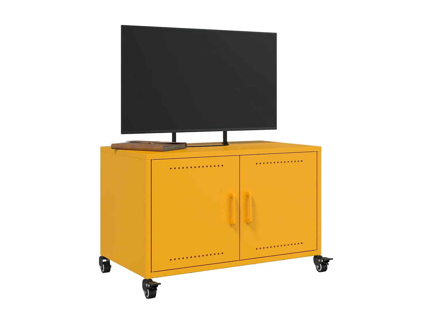 Mueble de TV acero amarillo mostaza 68x39x43,5 cm