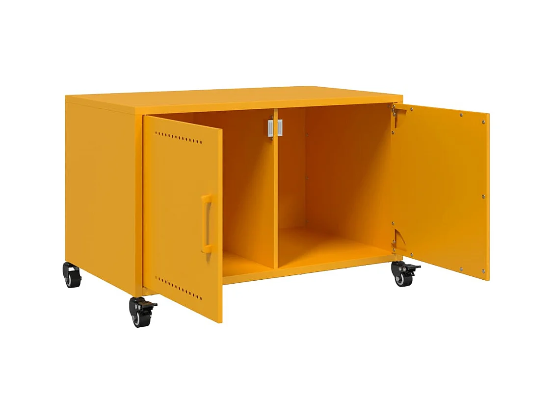 Mueble de TV acero amarillo mostaza 68x39x43,5 cm
