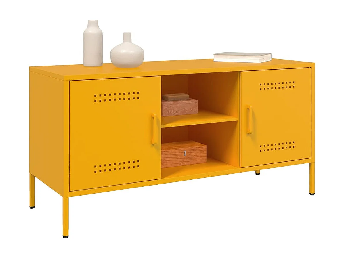 TV-Schrank Senfgelb 100,5x39x50,5 cm Stahl