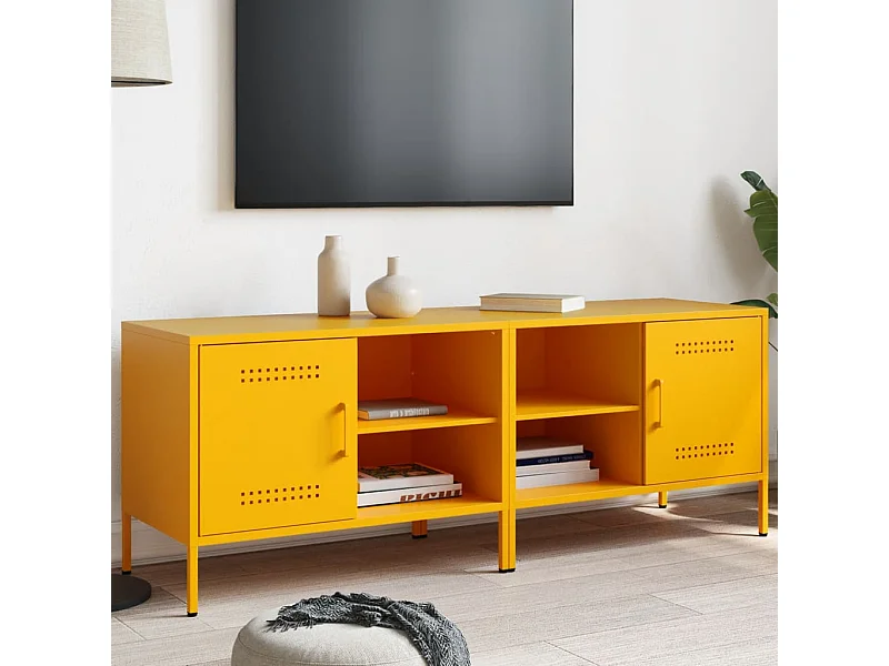 TV-Schränke 2 Stk. Senfgelb 68x39x50,5 cm Stahl