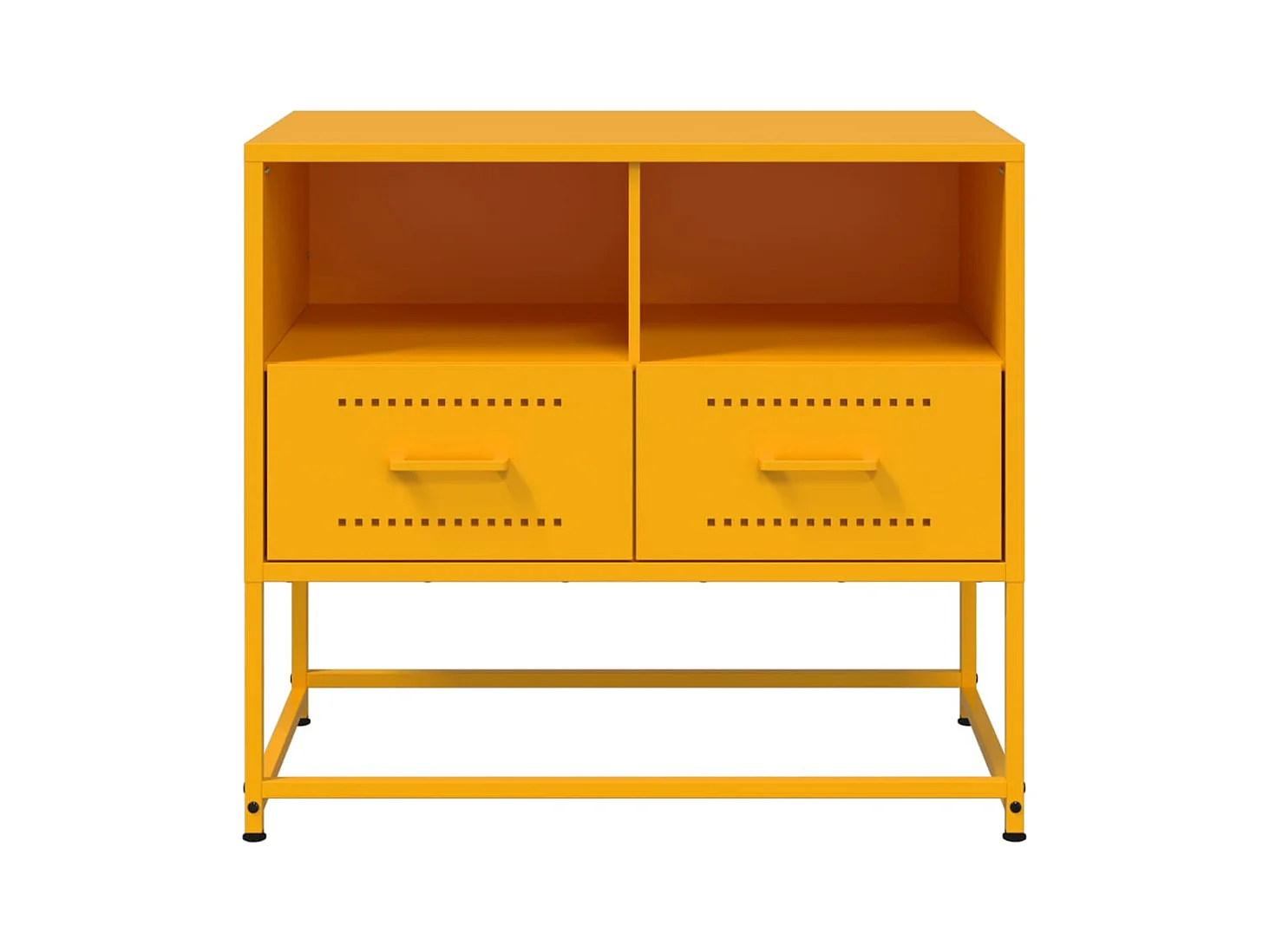 Mueble para TV de acero amarillo mostaza 68x39x60,5 cm