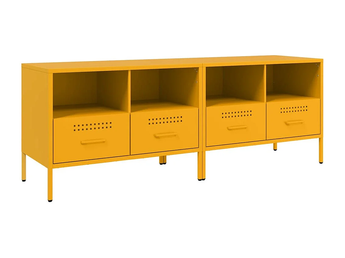 Mobili TV 2 pz Giallo Senape 68x39x50,5 cm in Acciaio