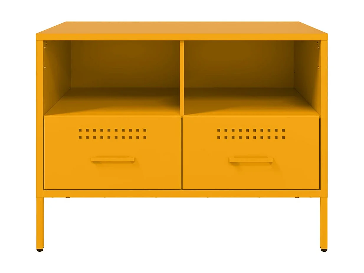 Mobili TV 2 pz Giallo Senape 68x39x50,5 cm in Acciaio