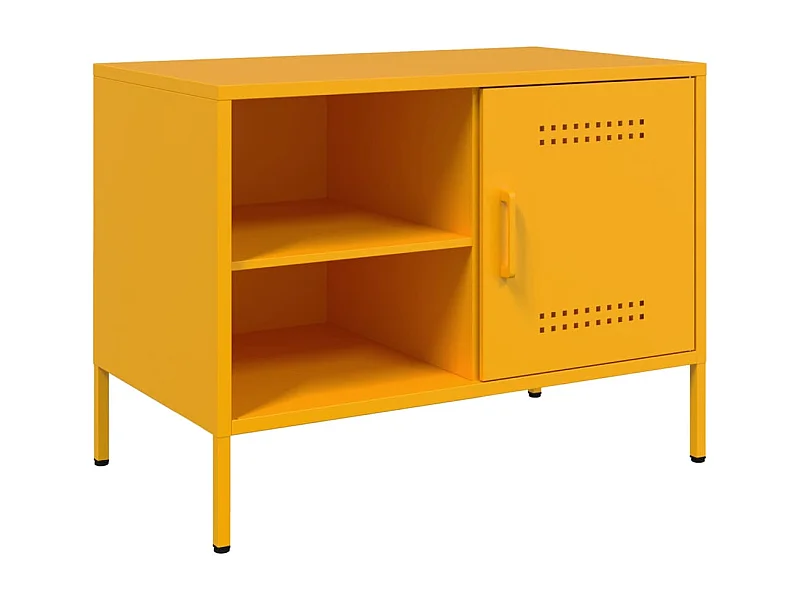 Meuble TV jaune moutarde 68x39x50,5 cm acier