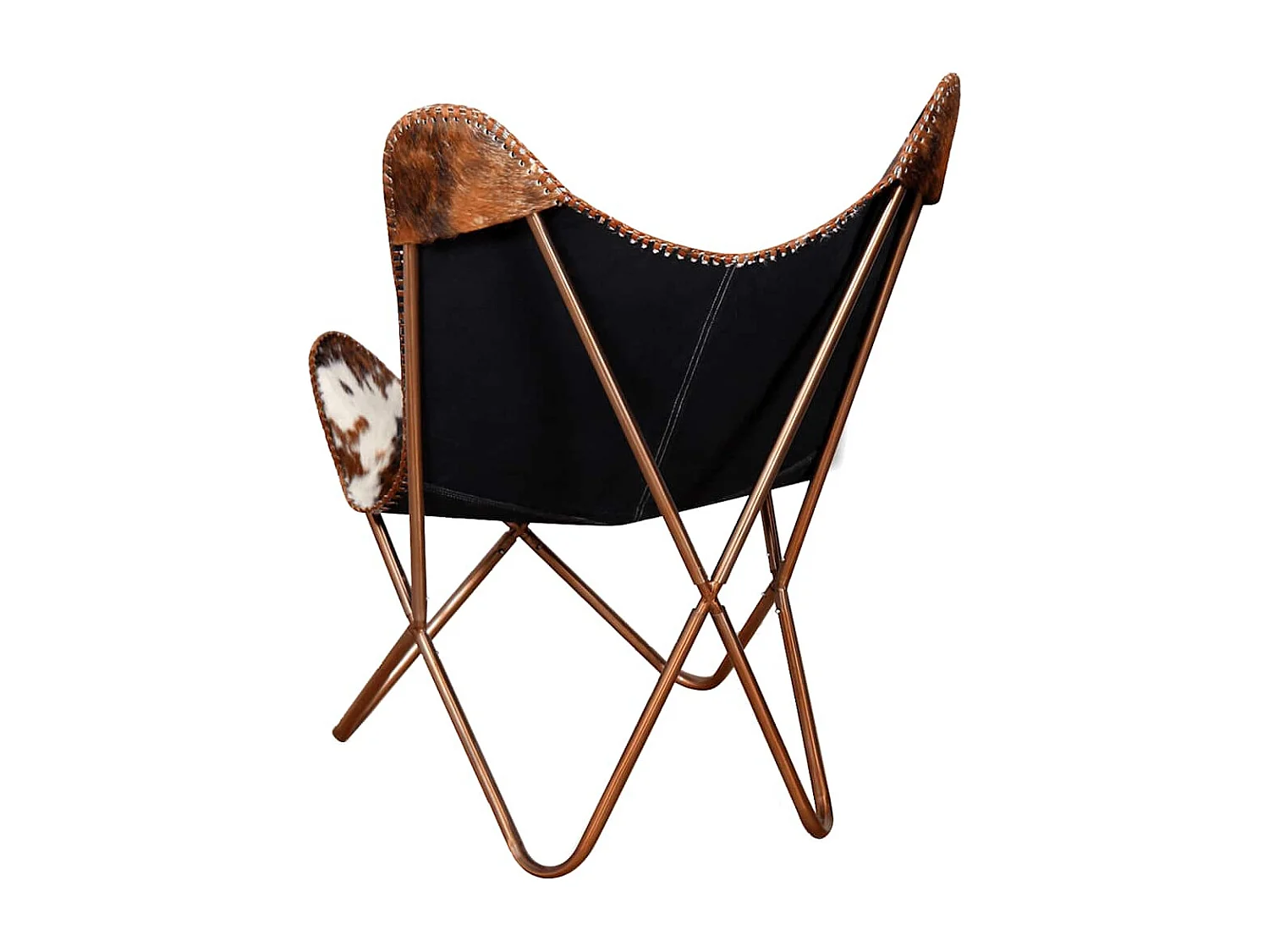 Chaise papillon marron et blanc cuir de vache