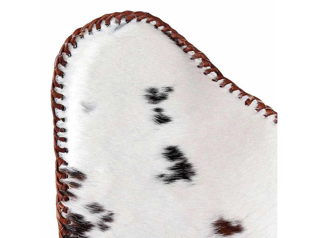 Chaise papillon marron et blanc cuir de vache