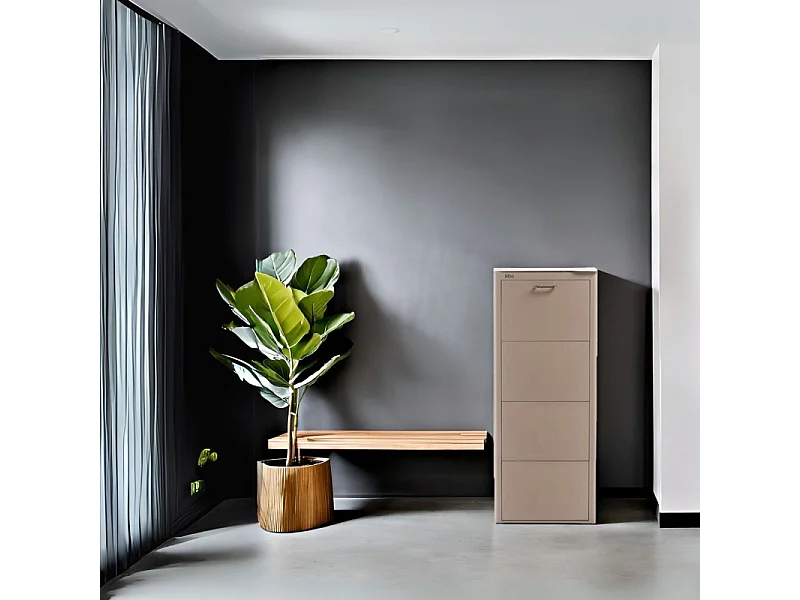 KIBO, Schuhständer - Schuhschrank, 4 Fächer, für 9 Paar Schuhe, 3 Farben erhältlich