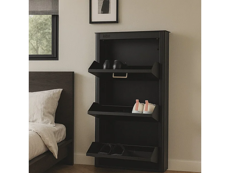 DON HIERRO - Mueble zapatero metálico KIBO, 3 Compartimentos, 3 colores-