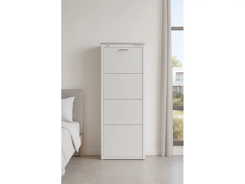 KIBO, Schuhständer - Schuhschrank, 4 Fächer, für 9 Paar Schuhe, 3 Farben erhältlich