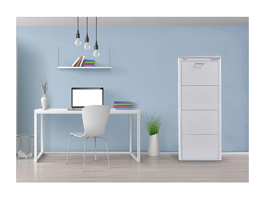 DON HIERRO - Mueble zapatero metálico KIBO, 4 Compartimentos, 3 colores-