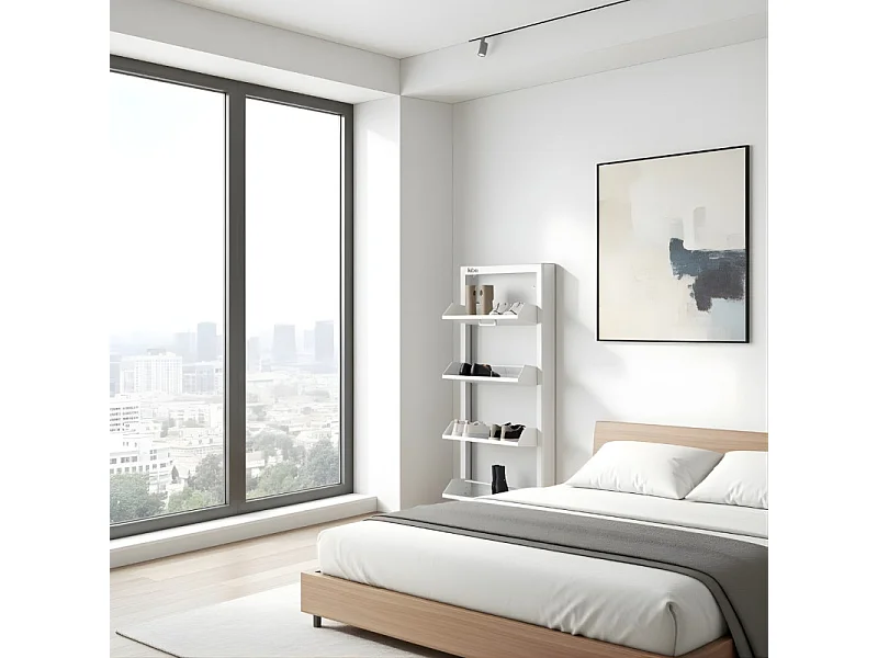 DON HIERRO - Mueble zapatero metálico KIBO, 4 Compartimentos, 3 colores-