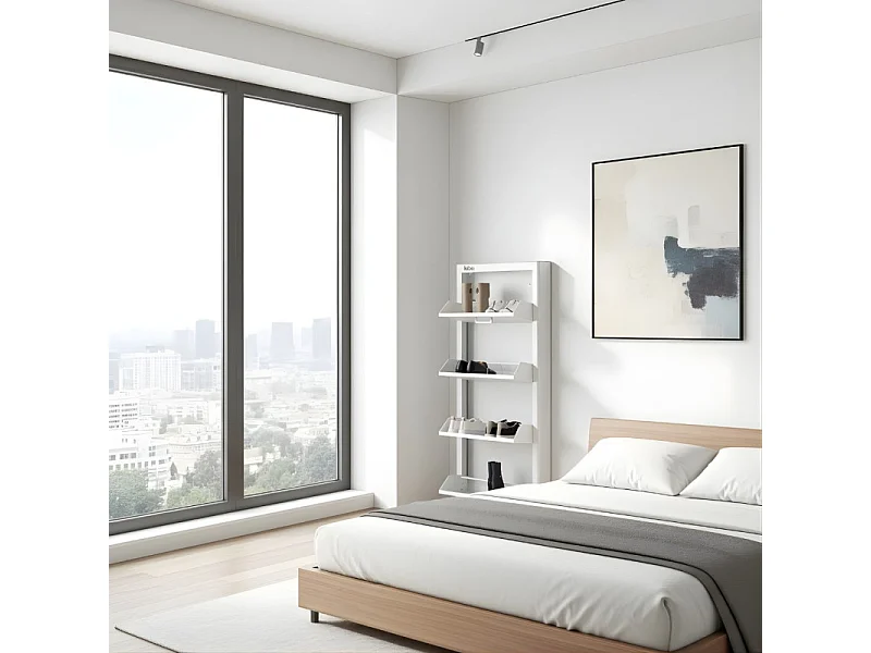 DON HIERRO - Mueble zapatero metálico KIBO, 4 Compartimentos, 3 colores-