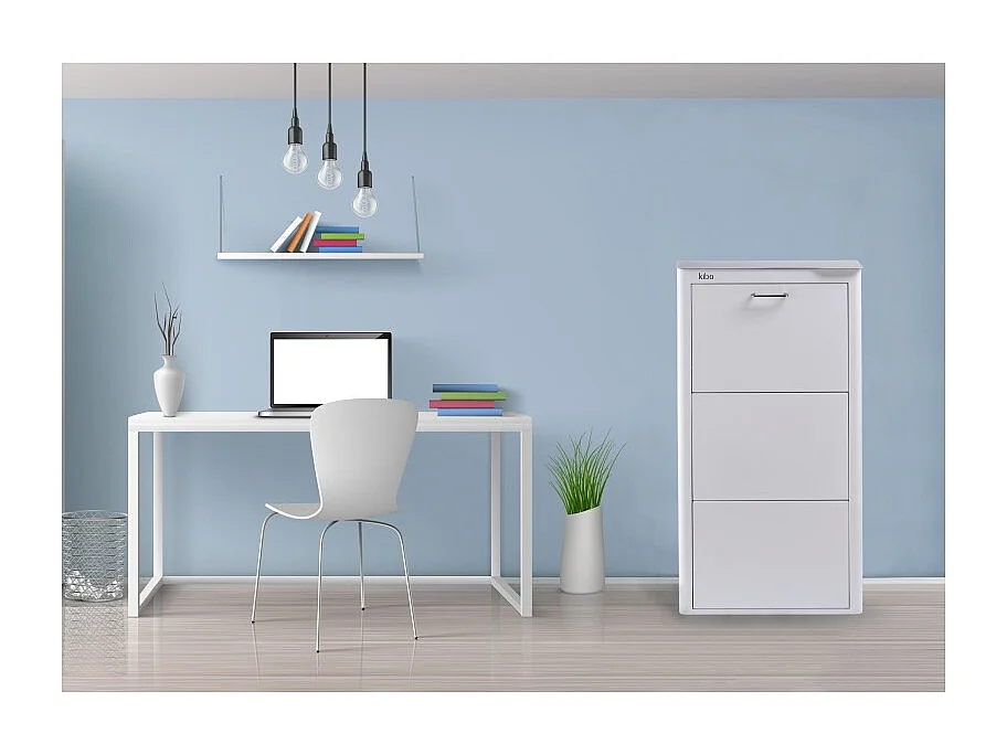 DON HIERRO - Mueble zapatero metálico KIBO, 3 Compartimentos, 3 colores-