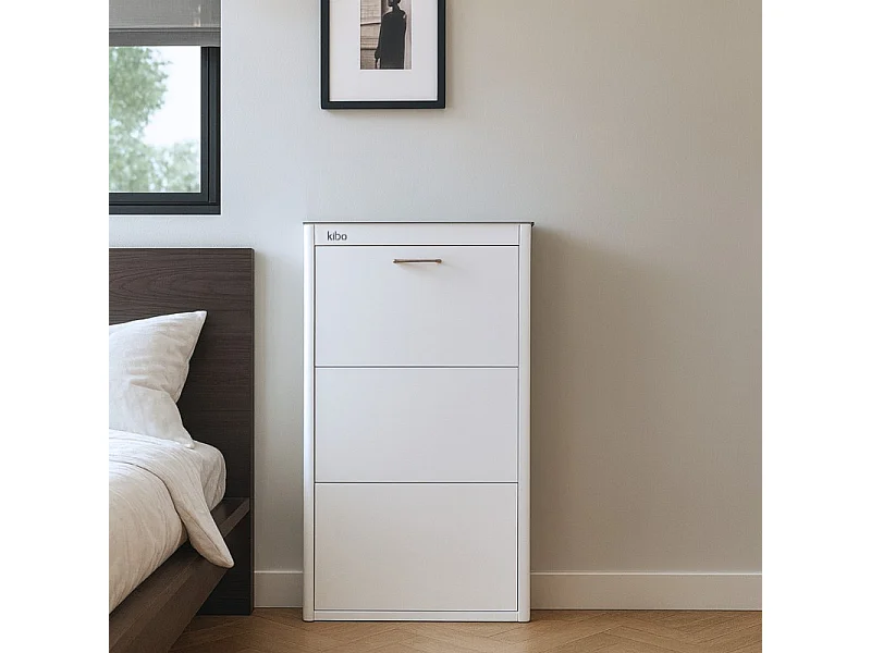 DON HIERRO - Mueble zapatero metálico KIBO, 3 Compartimentos, 3 colores-