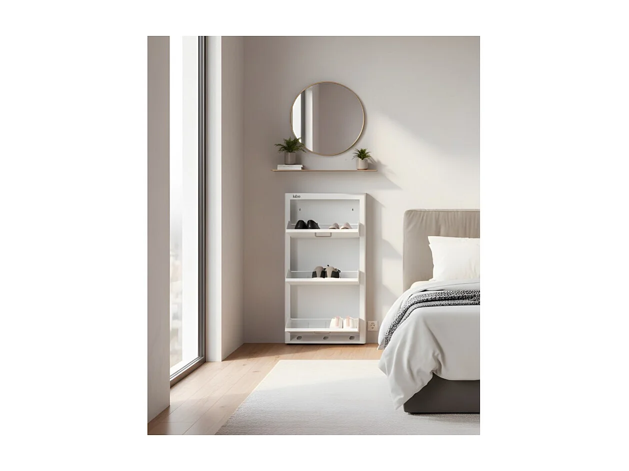 DON HIERRO - Mueble zapatero metálico KIBO, 3 Compartimentos, 3 colores-