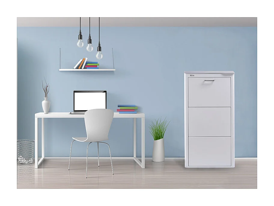 DON HIERRO - Mueble zapatero metálico KIBO, 3 Compartimentos, 3 colores-