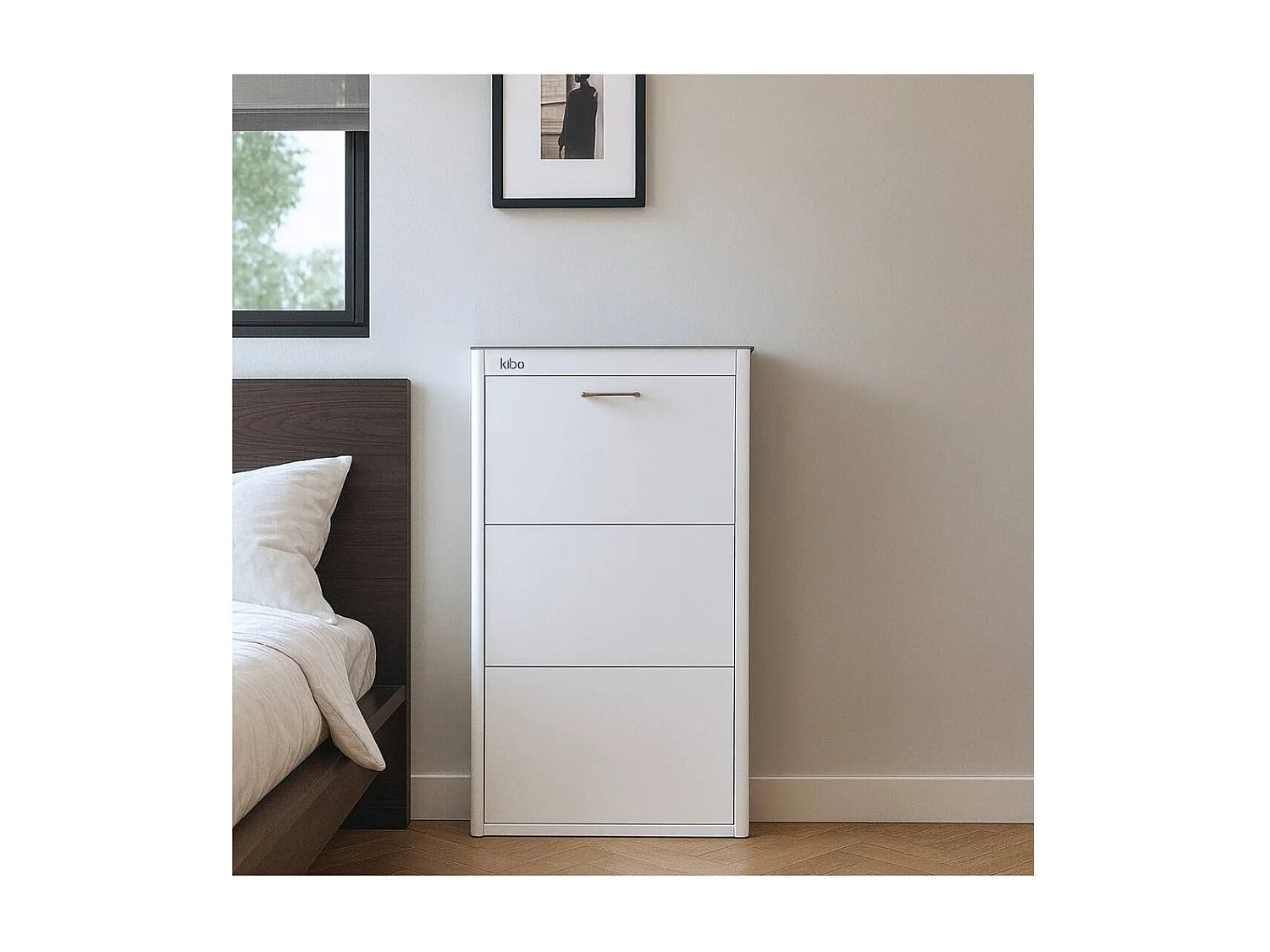 Scarpiera a ribalta KIBO slim salvaspazio 3 scomparti fino a 9 paia