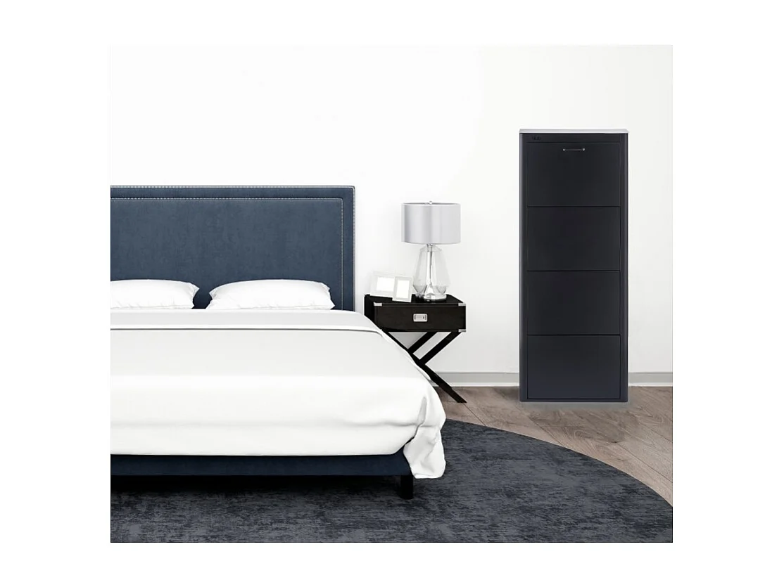 Meuble à chaussures KIBO 4 Compartiments, couleur blanc, noir ou sable