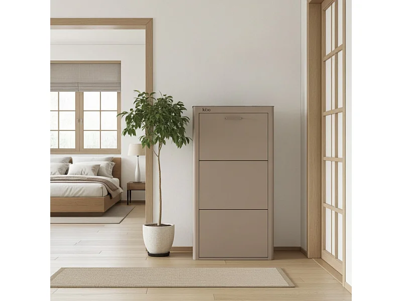 DON HIERRO - Mueble zapatero metálico KIBO, 3 Compartimentos, 3 colores-