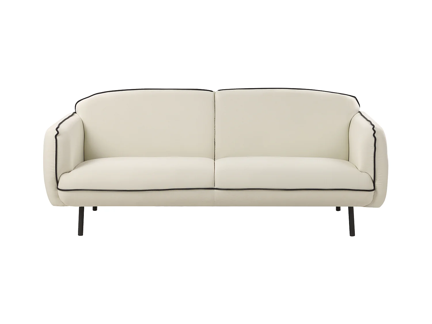 3-Sitzer Sofa Stoff hellbeige mit schwarzem Metallgestell Biese Retro-Stil Tonsberg