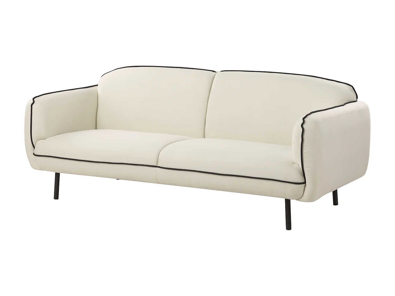3-Sitzer Sofa Stoff hellbeige mit schwarzem Metallgestell Biese Retro-Stil Tonsberg