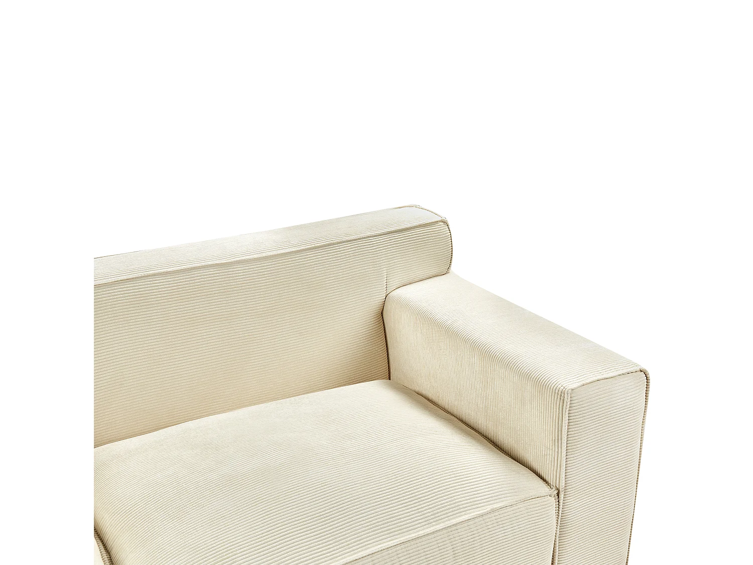 Canapé 3 places VISKAN Velours côtelé Beige clair