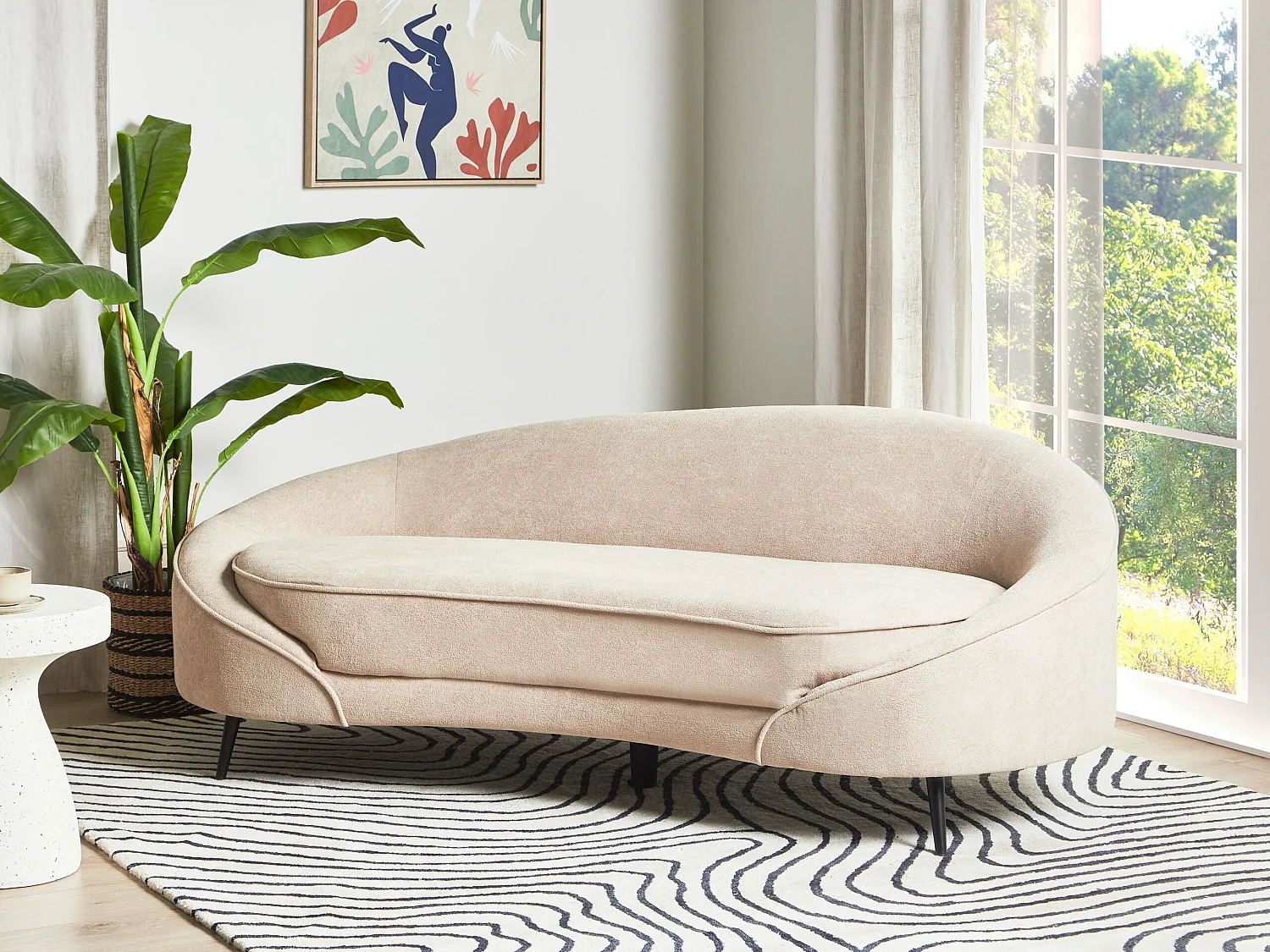 Sofa SAVAR Boucle Beżowy dla 3 osób