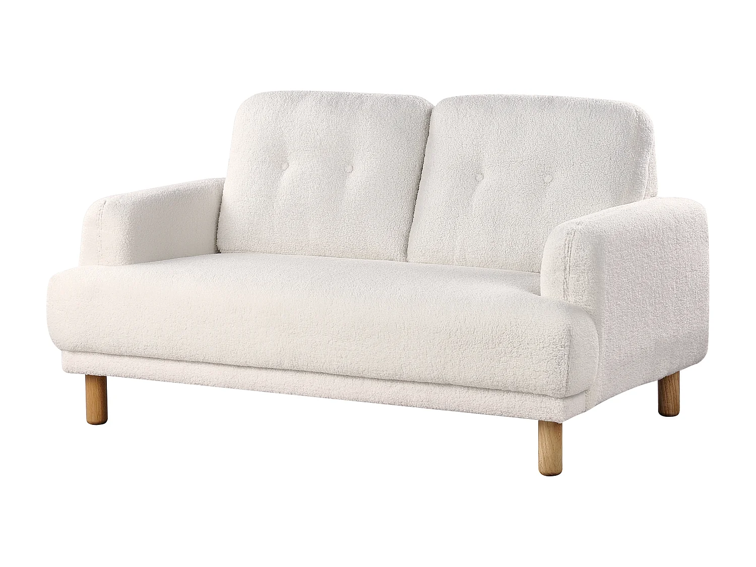 Canapé 2 places TUVE Bouclé Blanc