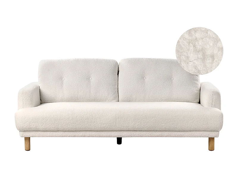 Bank TUVE Bouclé Wit 3-zitter