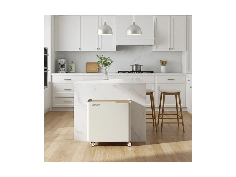 Poubelle pour tri sélectif modulable, fermeture douce, 40 litres, ECOBOX-TOP