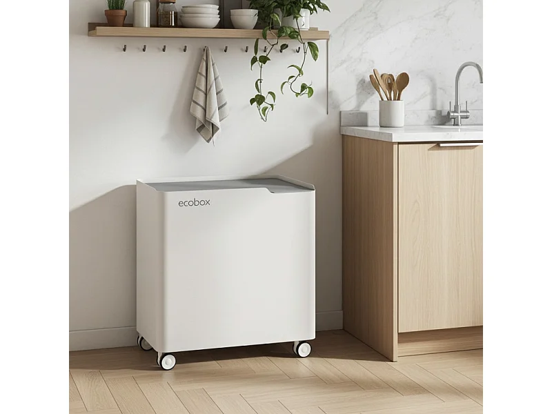 Poubelle pour tri sélectif modulable, fermeture douce, 40 litres, ECOBOX-TOP