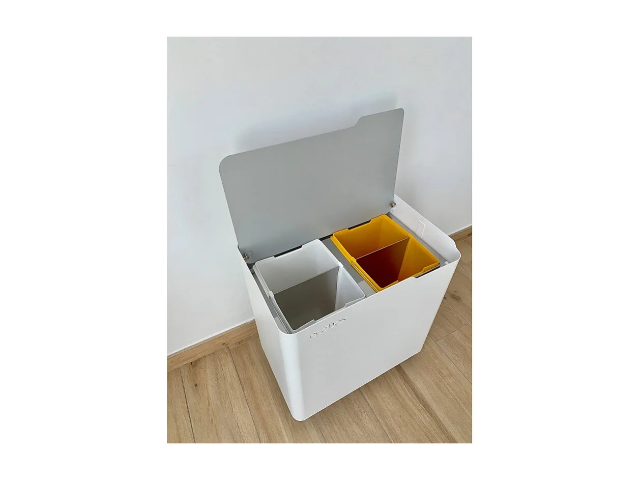 Poubelle pour tri sélectif modulable, fermeture douce, 40 litres, ECOBOX-TOP