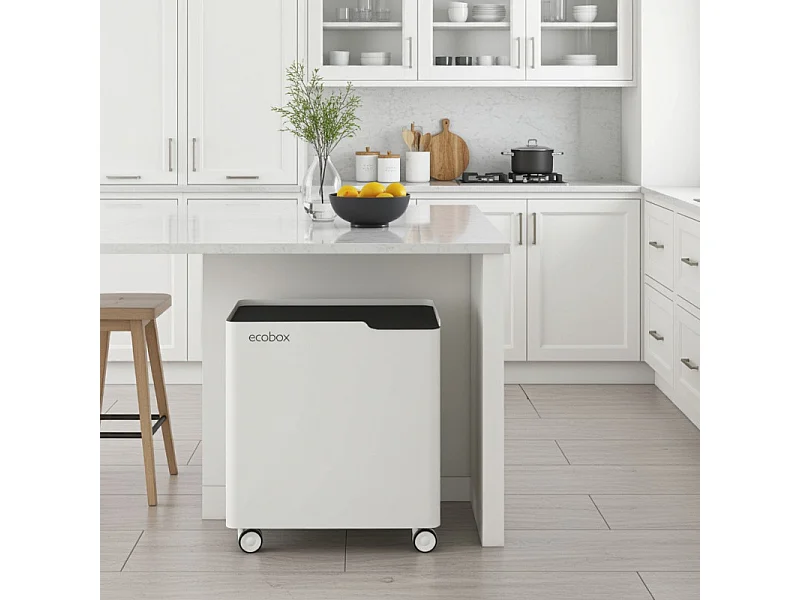 Poubelle de tri 60 L design, intérieure, roulettes et fermeture douce, ECOBOX