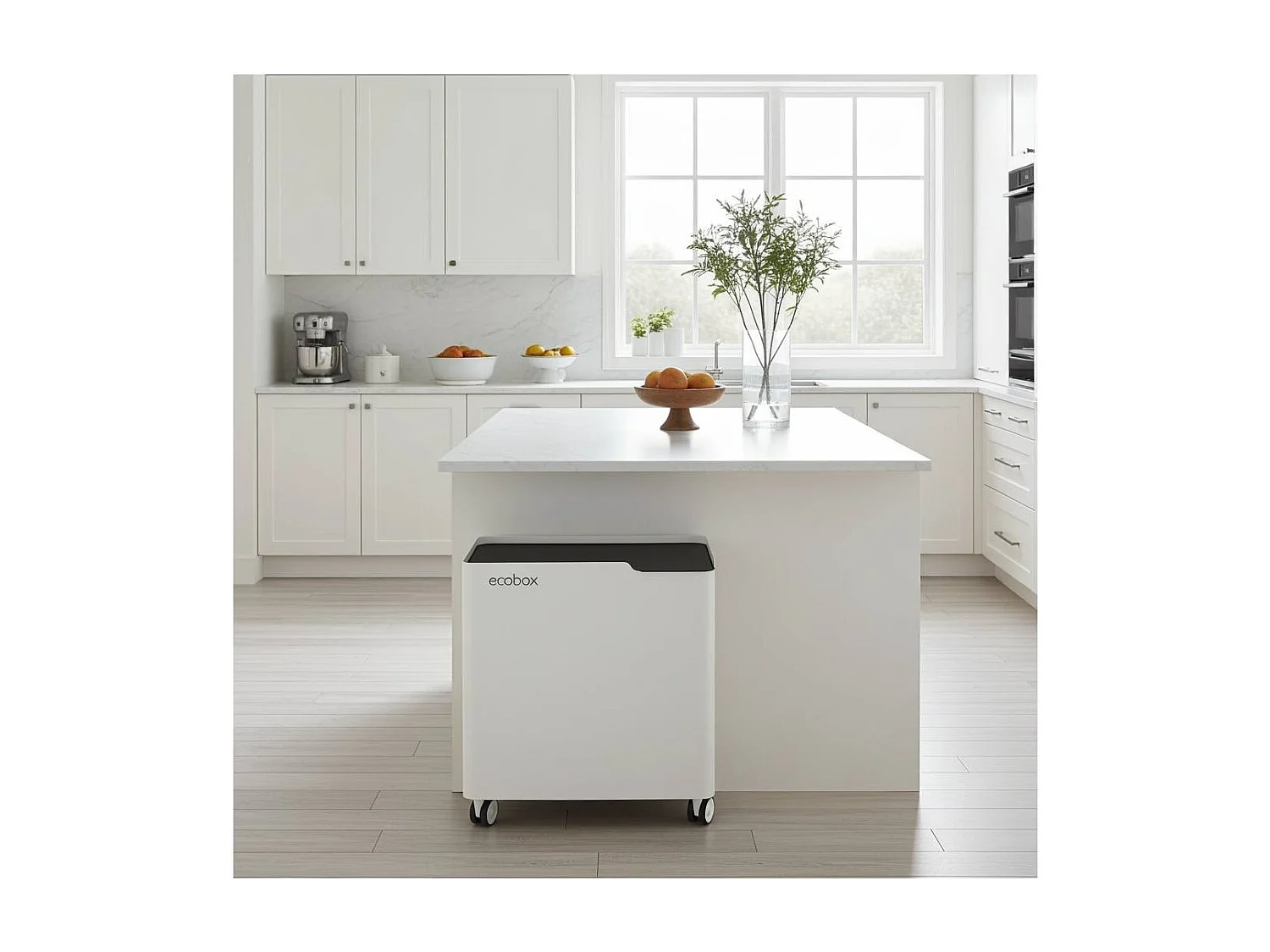 DON HIERRO - Cubo de basura reciclaje ECOBOX, con ruedas y cierre suave, 60 litros-