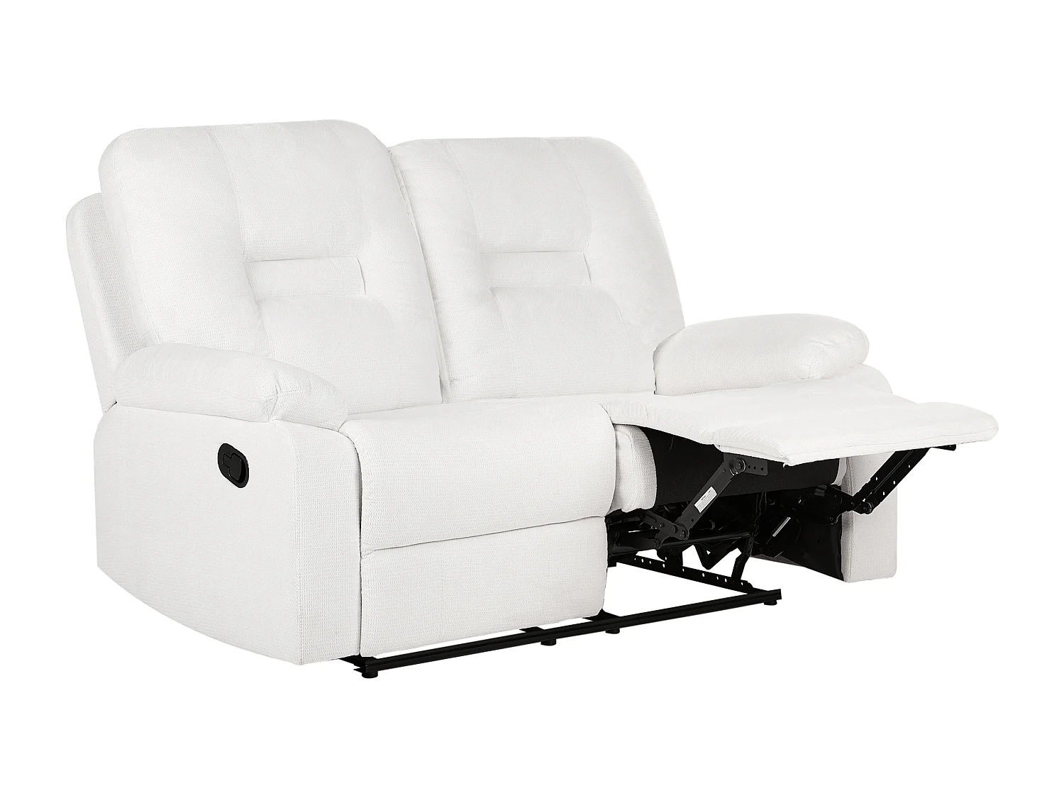 Handmatig verstelbare bank BERGEN Stof Wit 2-zitter