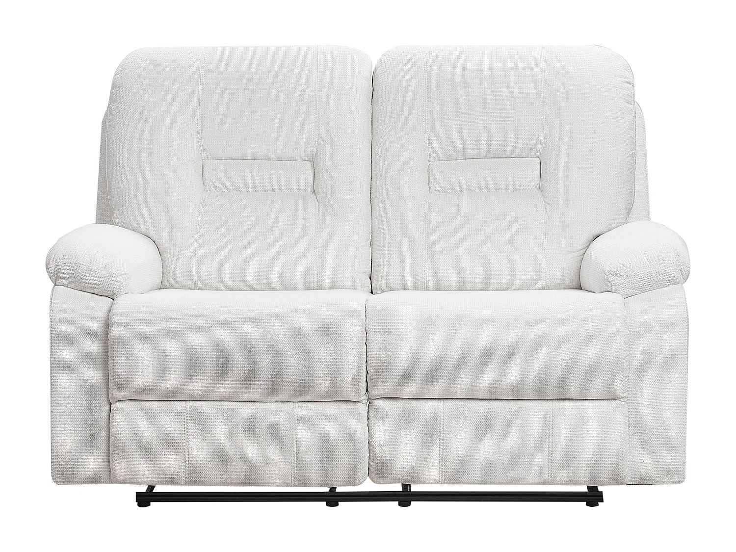 Canapé relax manuel 2 places BERGEN Tissu Blanc