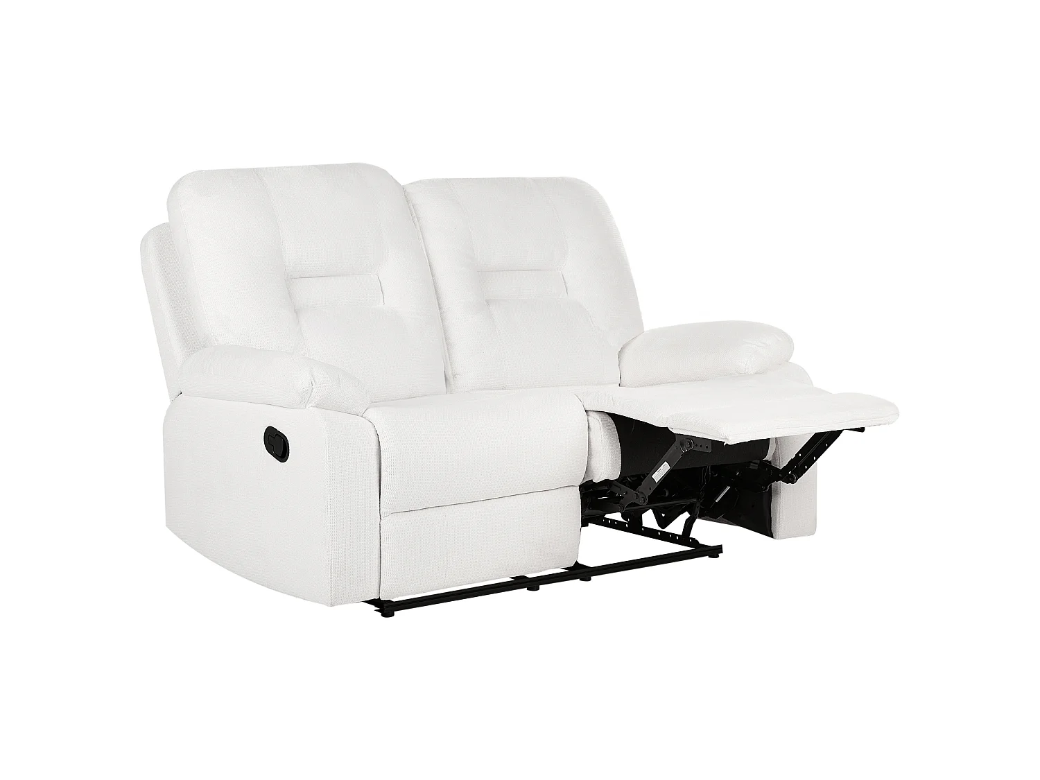 Canapé relax 2 places en tissu blanc BERGEN