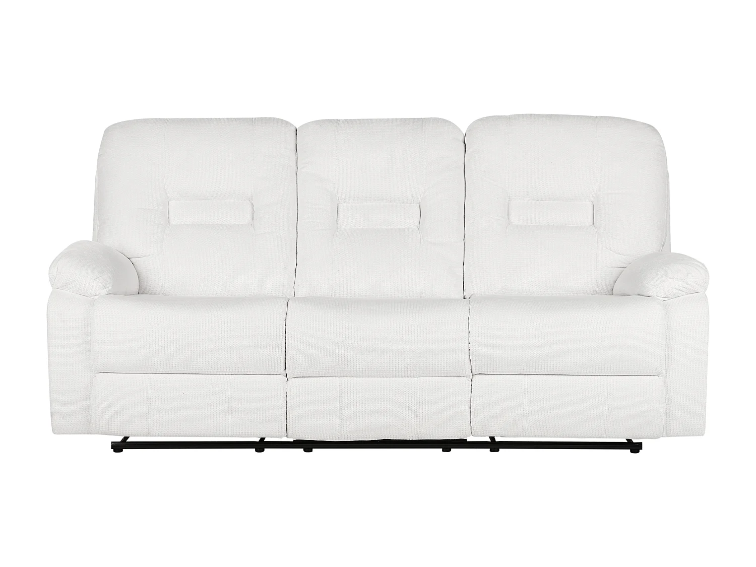 Canapé relax manuel 3 places BERGEN Tissu Blanc