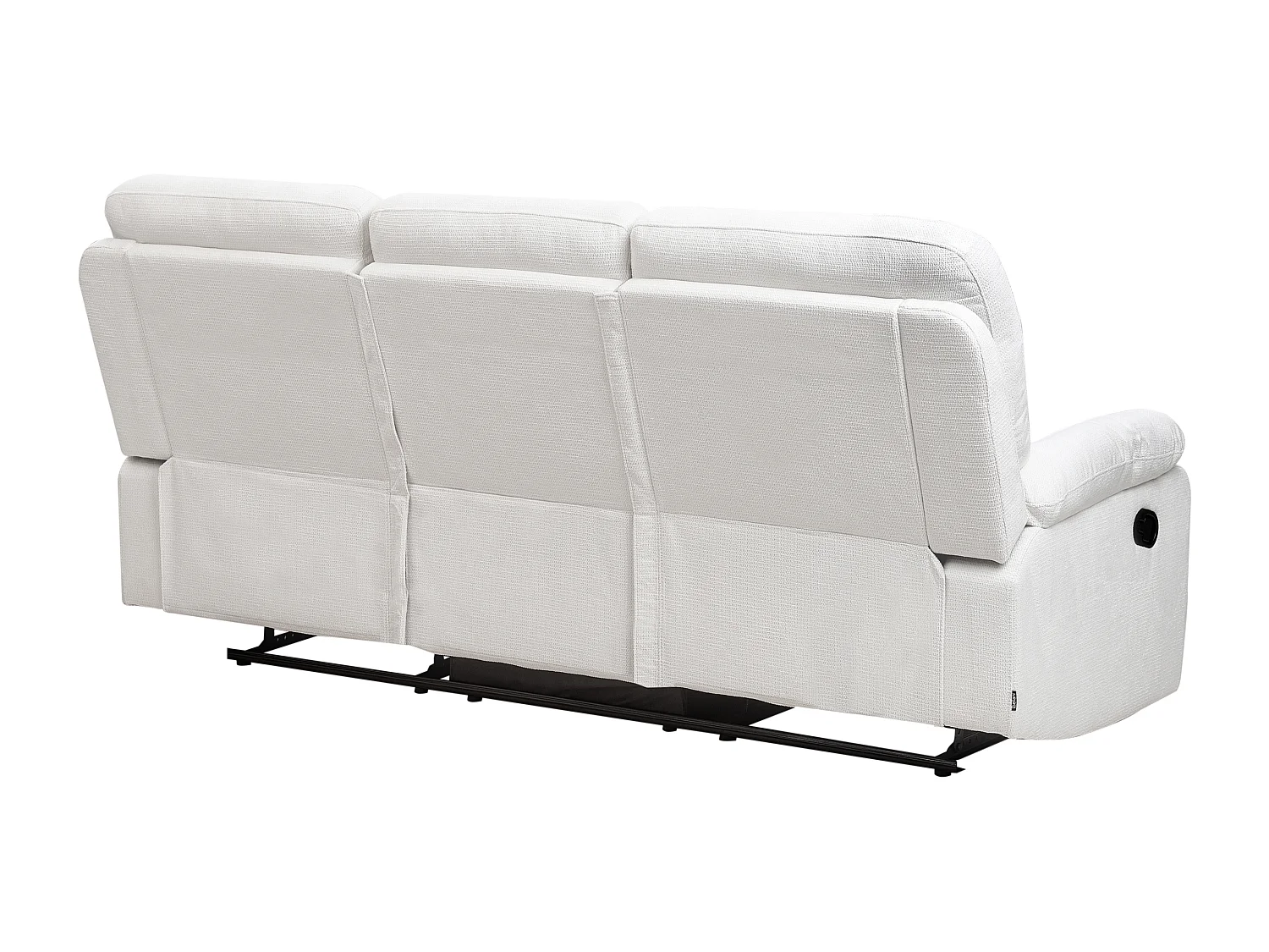 Canapé relax manuel 3 places BERGEN Tissu Blanc