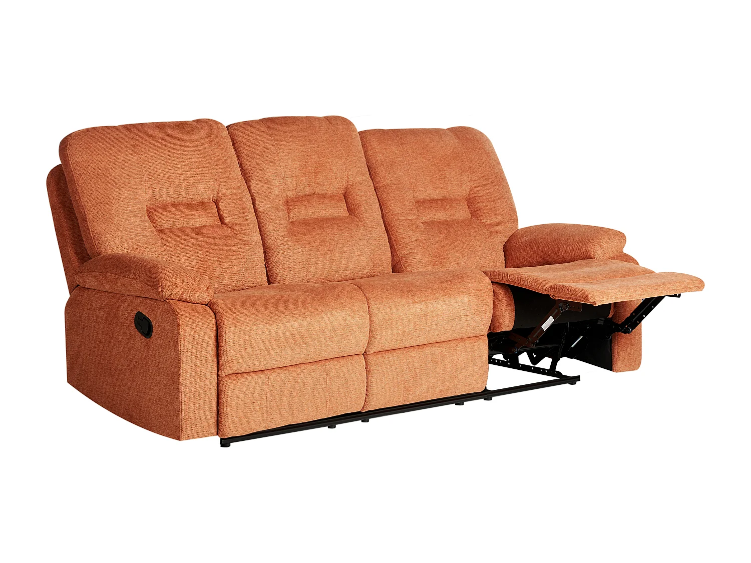 Sofá reclinável manual BERGEN Tecido Laranja 3 lugares