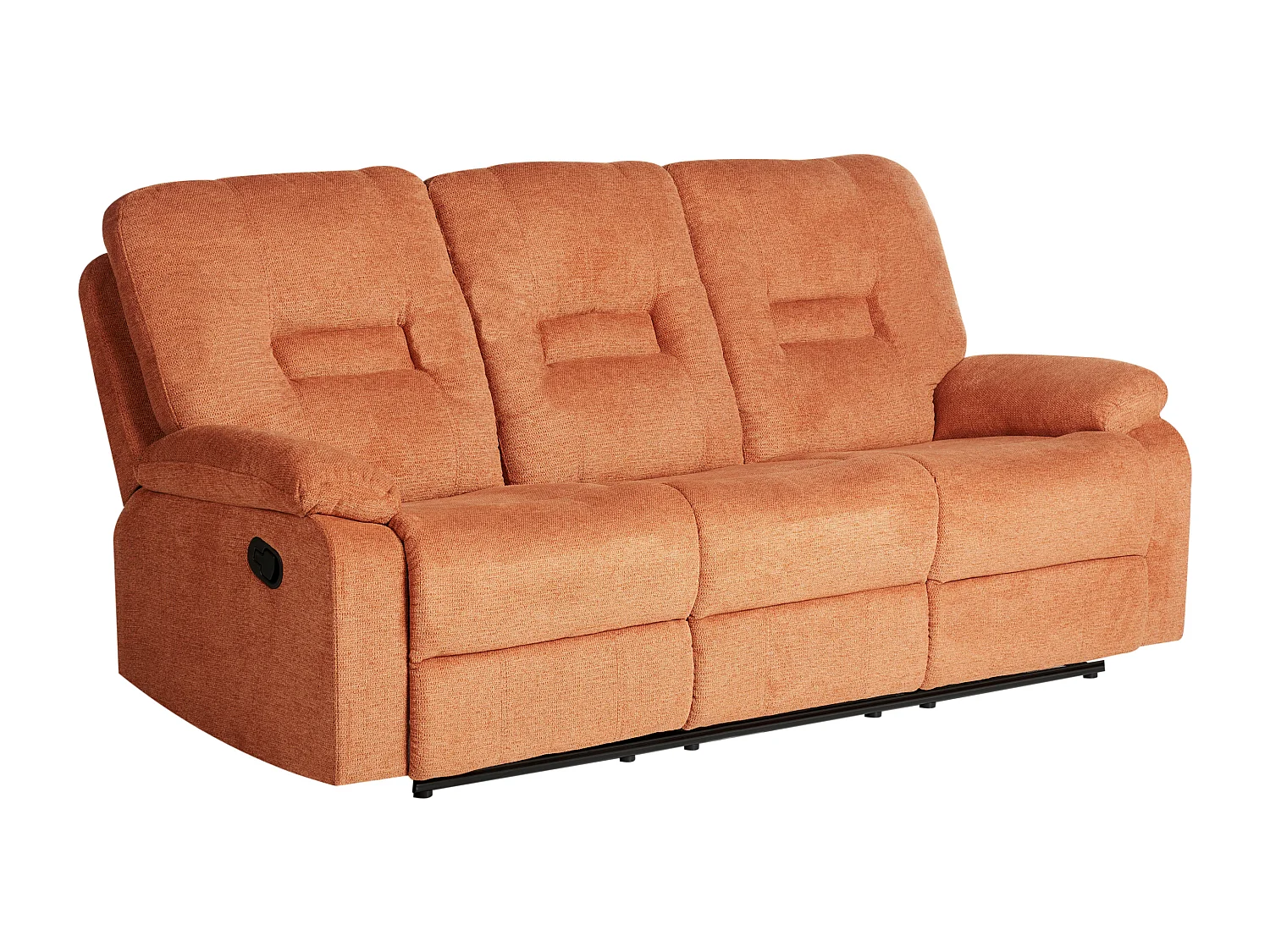 Sofá reclinável manual BERGEN Tecido Laranja 3 lugares