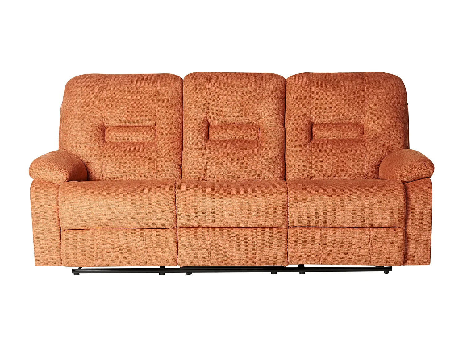 Sofá reclinável manual BERGEN Tecido Laranja 3 lugares