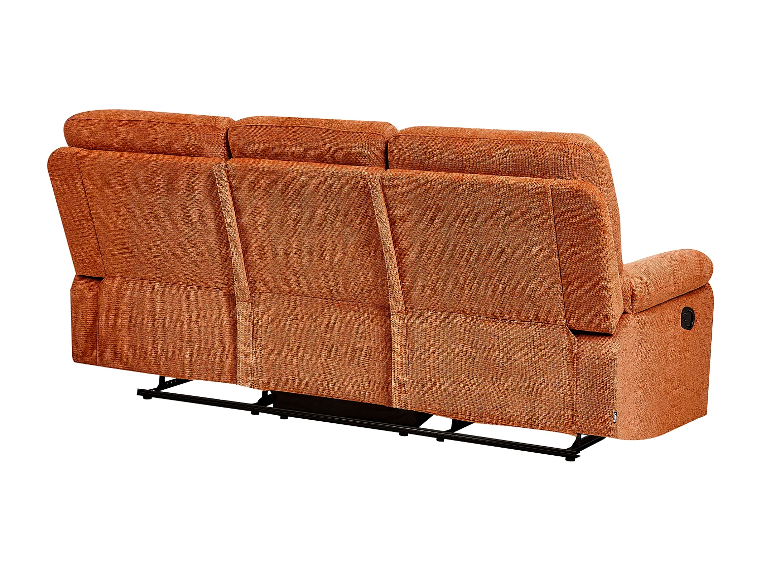 Sofá reclinável manual BERGEN Tecido Laranja 3 lugares