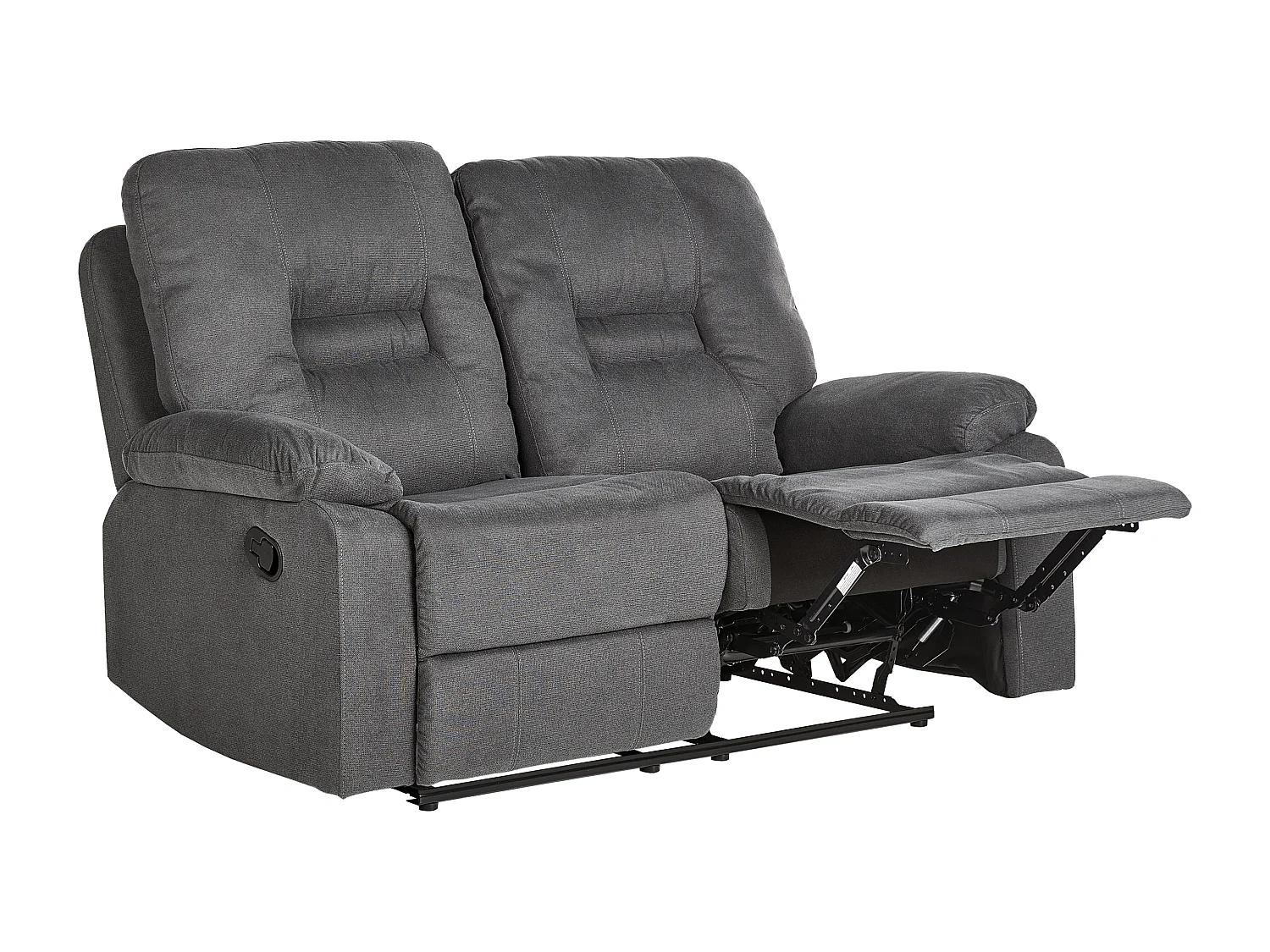 Canapé relax manuel 2 places BERGEN II Tissu Gris foncé